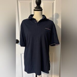 COMO Man Navy Polo Shirt Men’s Medium Short Sleeve Pocket